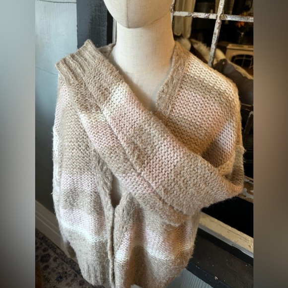 Free People Dreamland Chunky Knit Striped Cardigan Sweater XS - Picture 4 of 8
